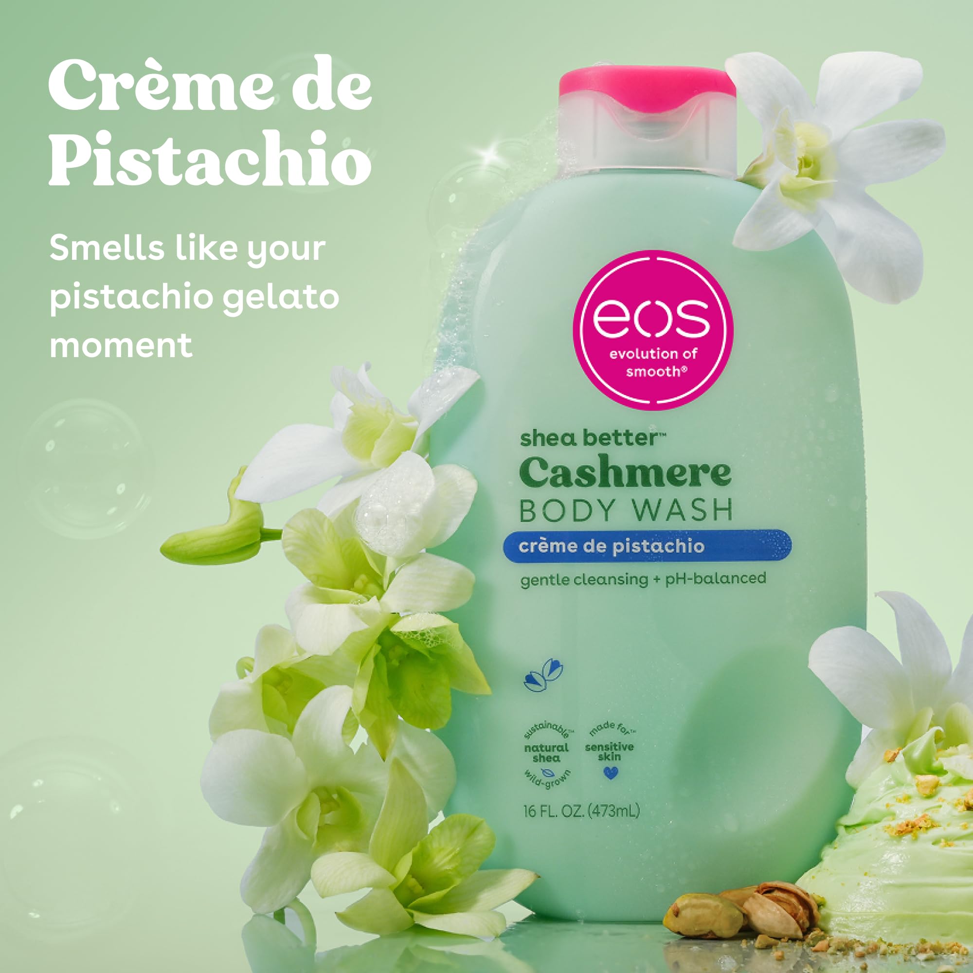 eos Cashmere Body Wash- Fresh & Cozy, Creamy Gel with Shea Butter, 16 fl oz