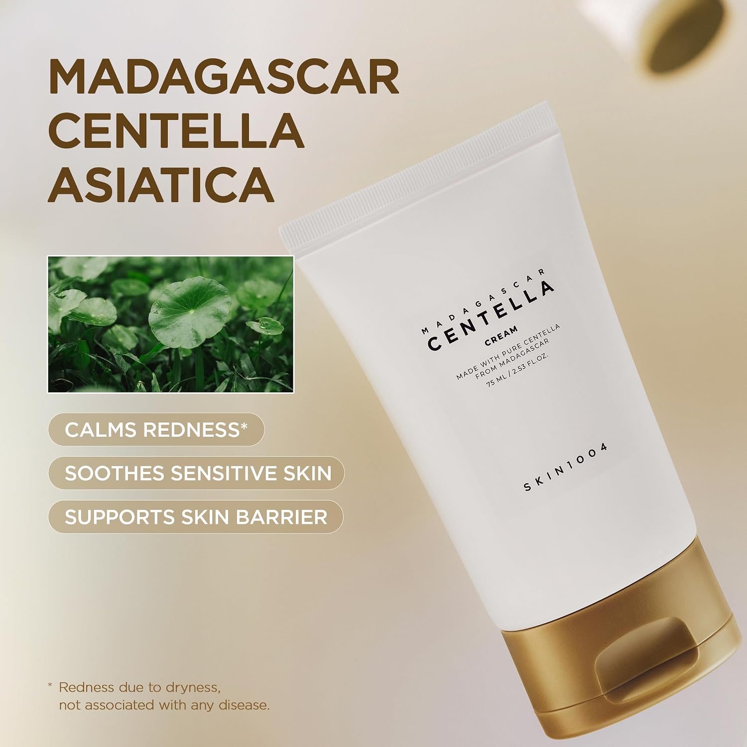 SKIN1004 Hyalu-Cica Moisture Cream, Korean Moisturiser, Face Cream, 75ml