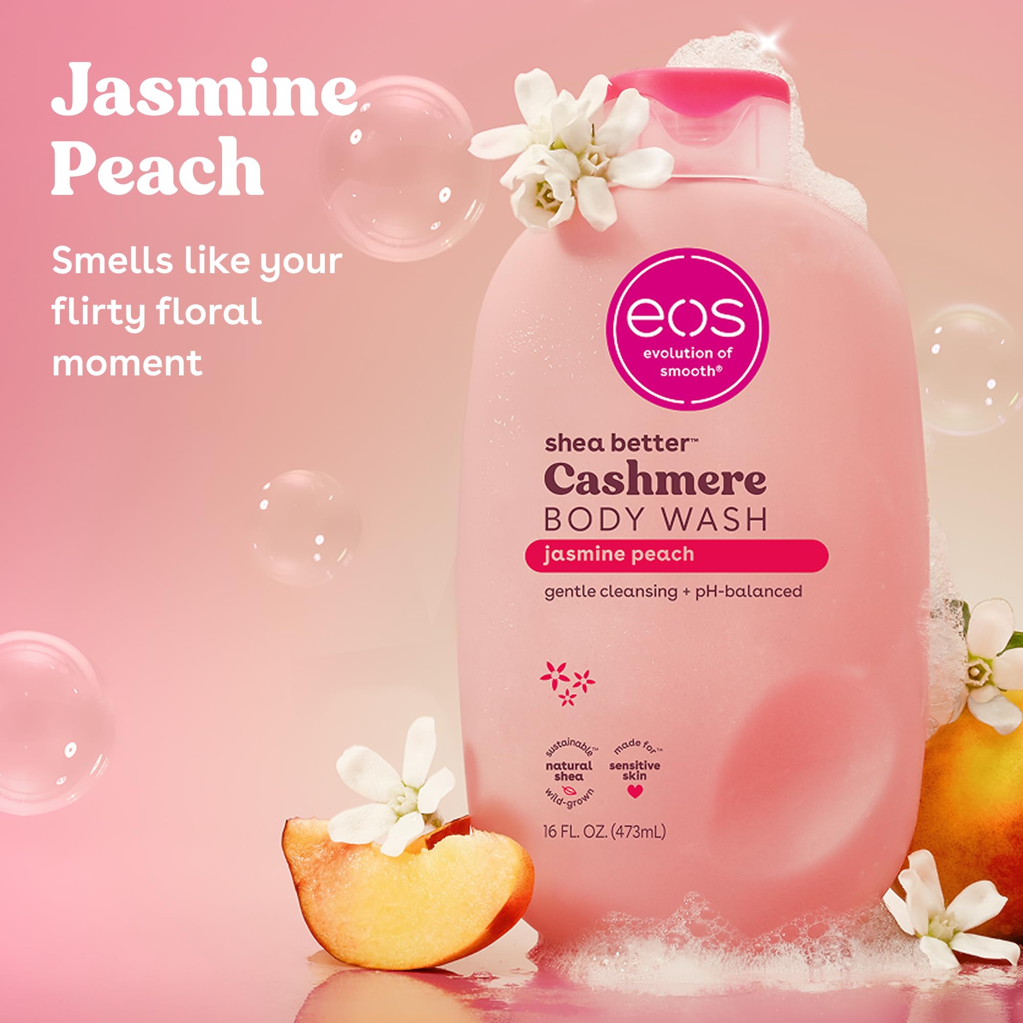 eos Cashmere Body Wash- Fresh & Cozy, Creamy Gel with Shea Butter, 16 fl oz