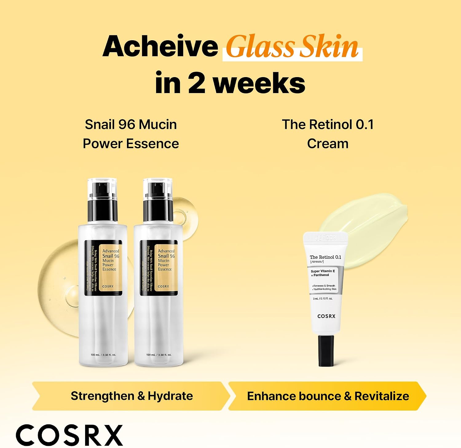 COSRX Snail Mucin 96% Power Repairing Essence 100ml, Hydrating Serum for Face with Snail Secretion Filtrate for Dull Skin & Fine Lines, Korean Skincare