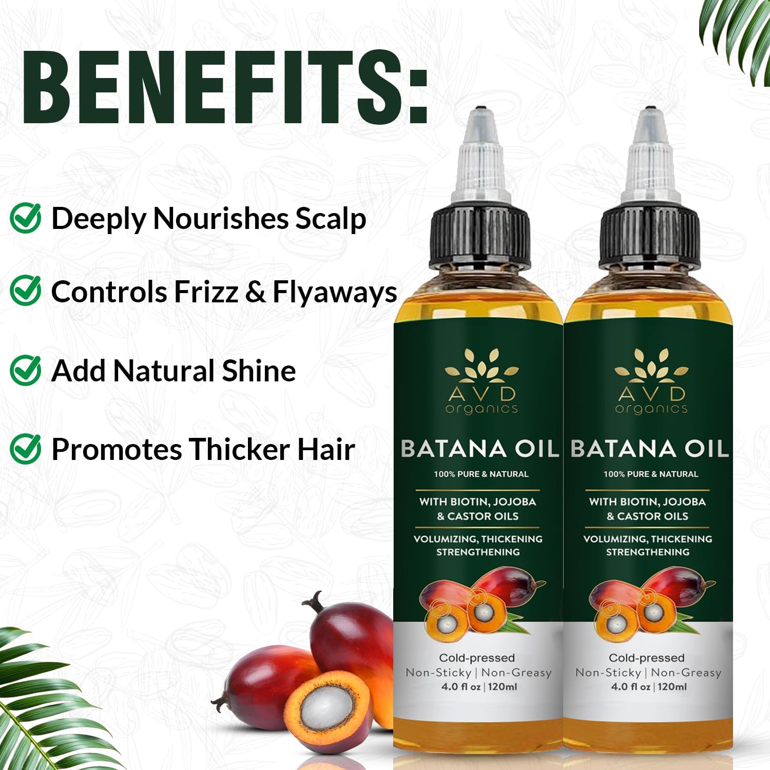 AVD Organics Rosemary Oil for Hair Growth Infused With Biotin, Jojoba & Castor Oil | Hair strengthening Treatment | Nourishing & Volumizing | Non GMO Verified 120ml (4fl oz)