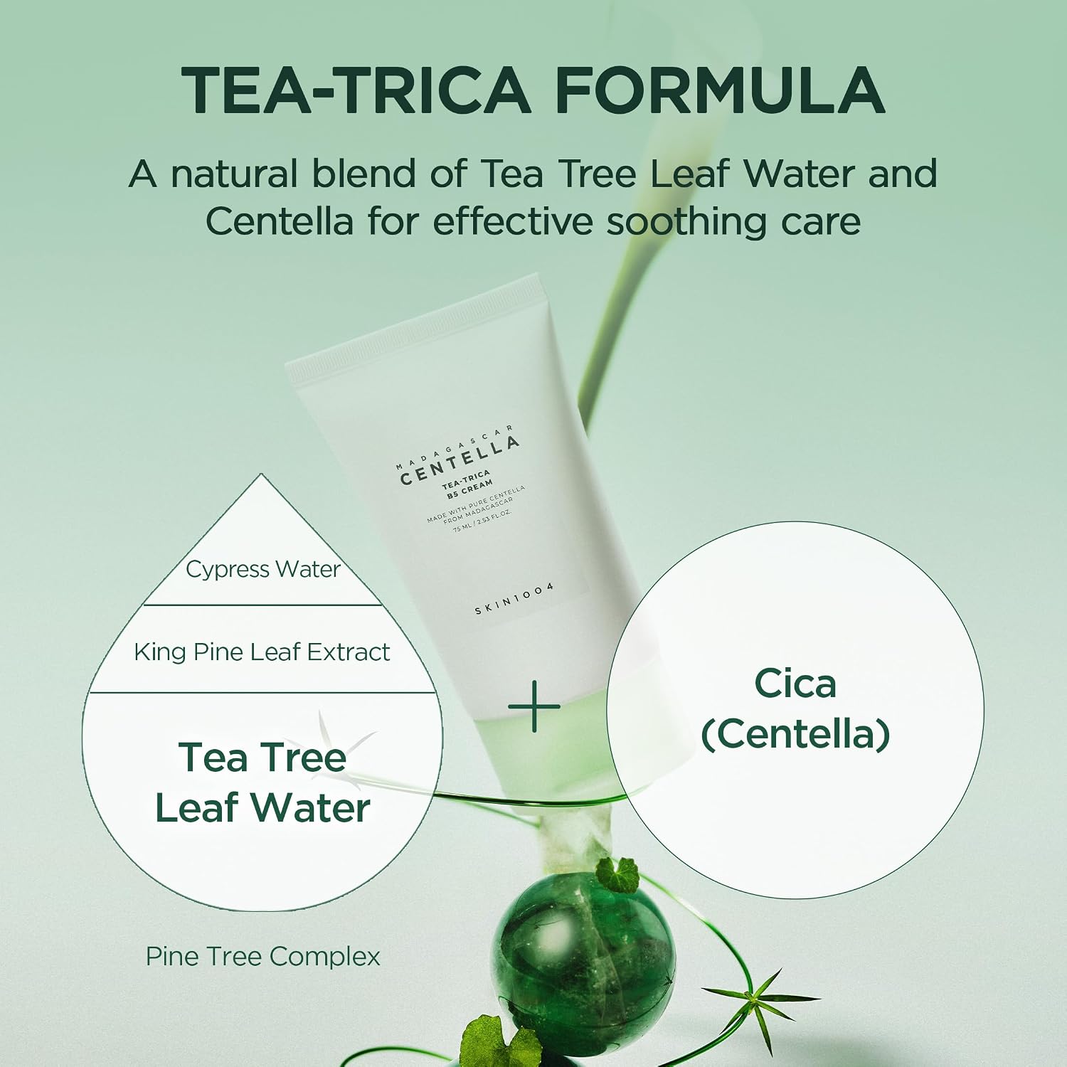 SKIN1004 Hyalu-Cica Moisture Cream, Korean Moisturiser, Face Cream, 75ml