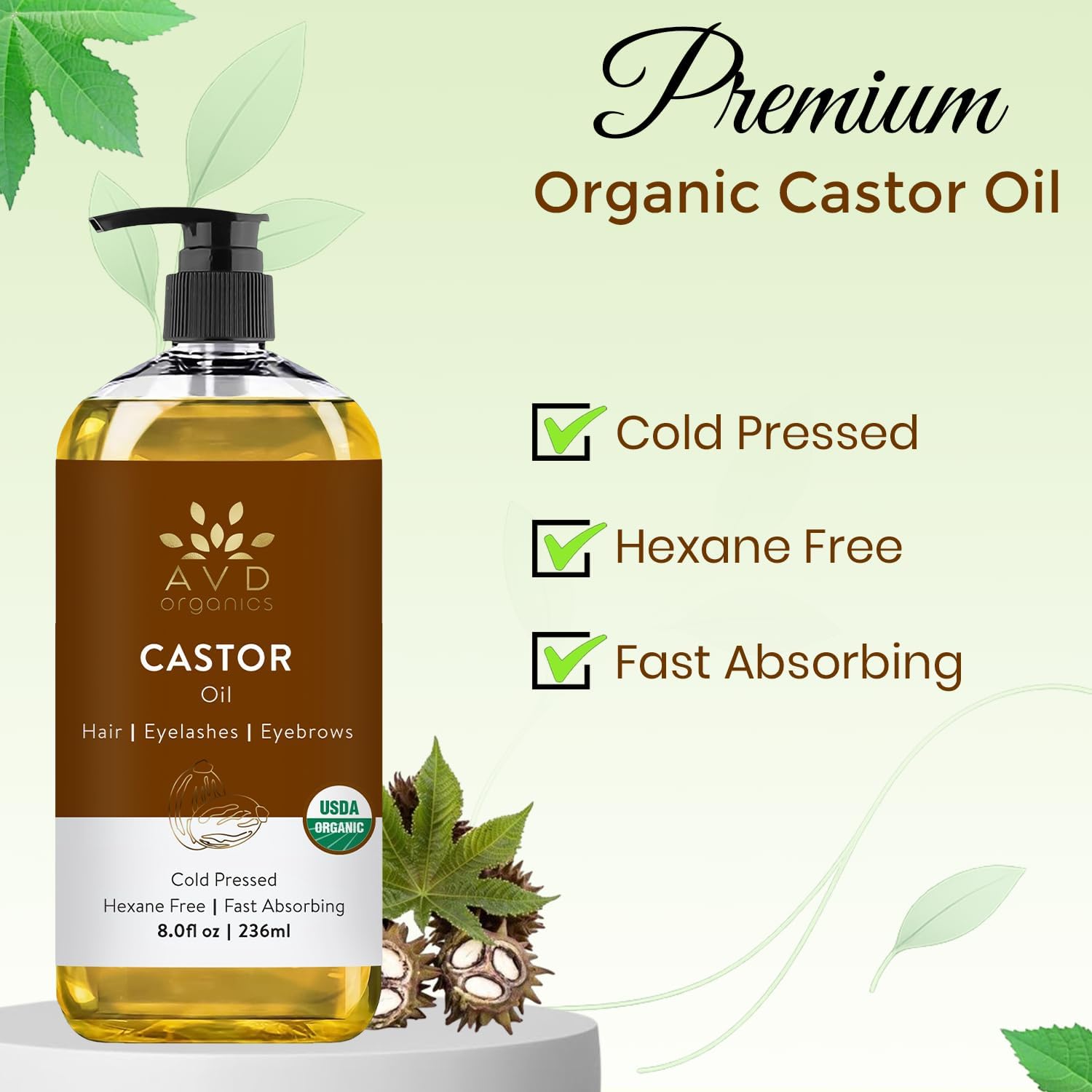 AVD Organics Rosemary Oil for Hair Growth Infused With Biotin, Jojoba & Castor Oil | Hair strengthening Treatment | Nourishing & Volumizing | Non GMO Verified 120ml (4fl oz)