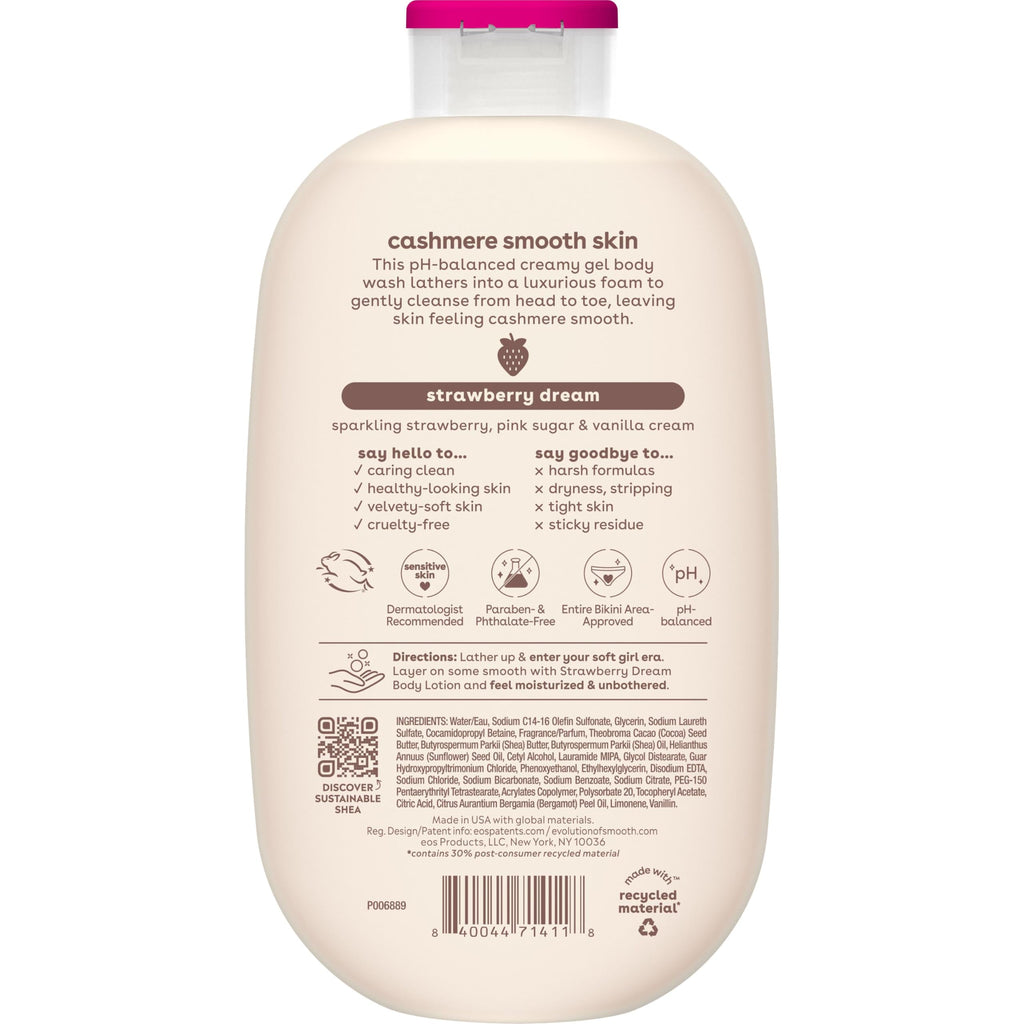 eos Cashmere Body Wash- Fresh & Cozy, Creamy Gel with Shea Butter, 16 fl oz