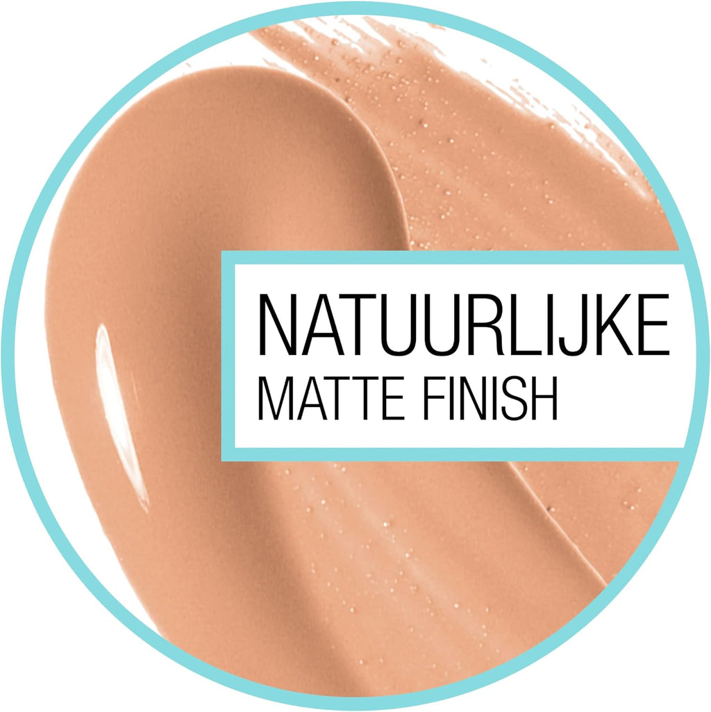 Maybelline New York Liquid Foundation, Full Coverage, Absorbs Oil, Normal to Oily Skin, Fit Matte+Poreless, Natural Beige