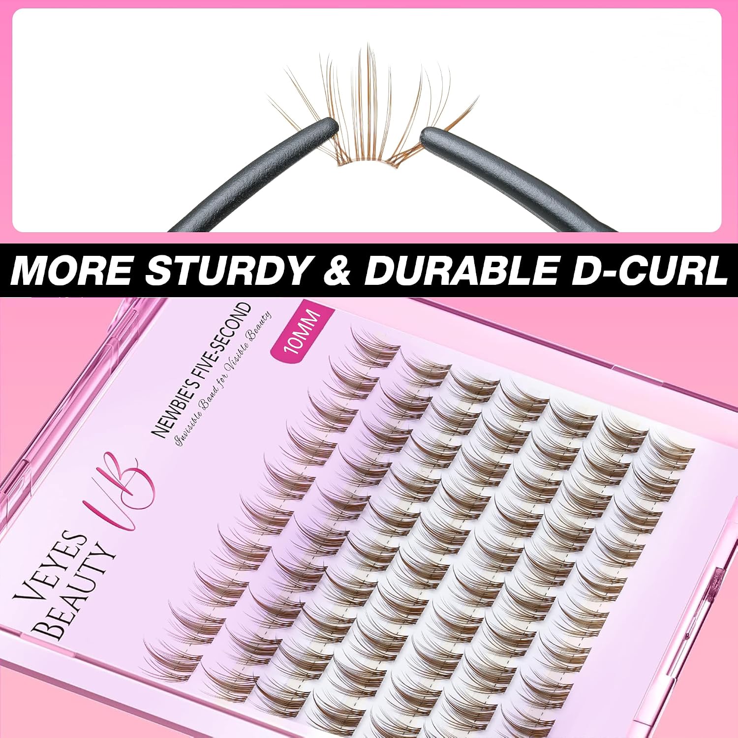 VEYESBEAUTY Manga Lash Clusters Eyelash Extensions Thin & Invisible Band