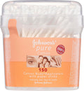 Johnsons Adult Pure Cotton Bud Applicators with Paper Sticks 150 Pack | Ideal for Cleaning Outer Ears| Nail Polish and Applying Eye Make-up.
