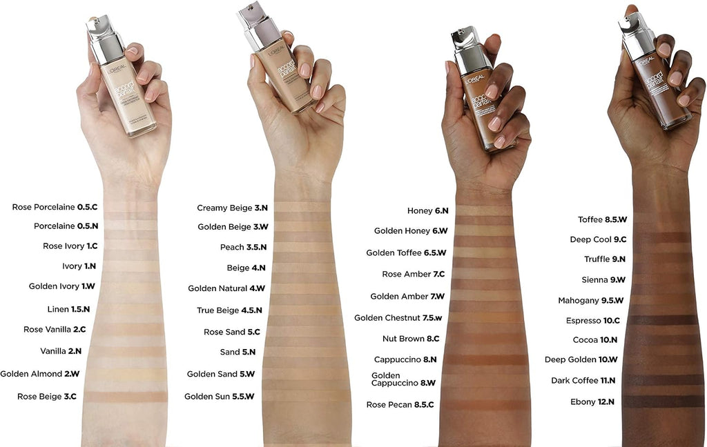 L'Oréal Paris, Liquid Foundation, Hydrating & Evening, True Match, 30 ml, Shade: 2N Vanilla