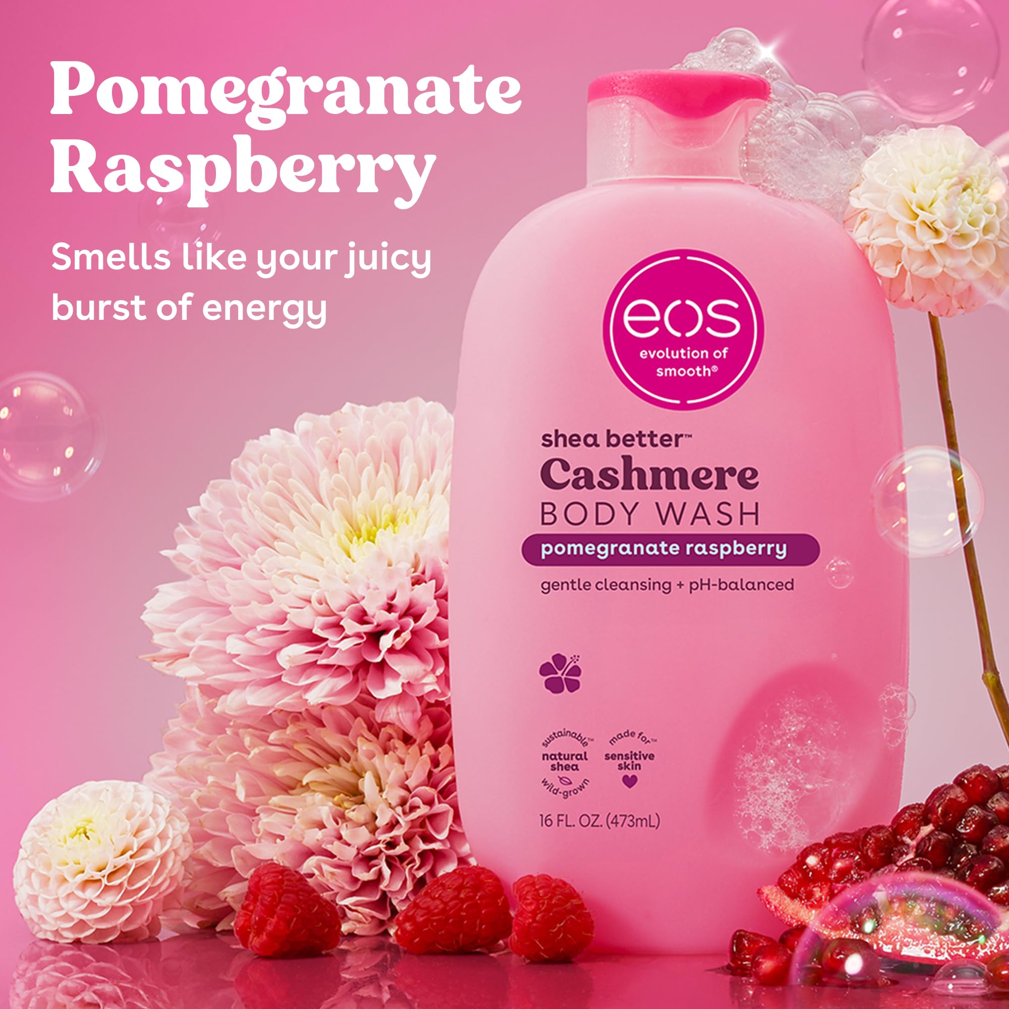 eos Cashmere Body Wash- Fresh & Cozy, Creamy Gel with Shea Butter, 16 fl oz