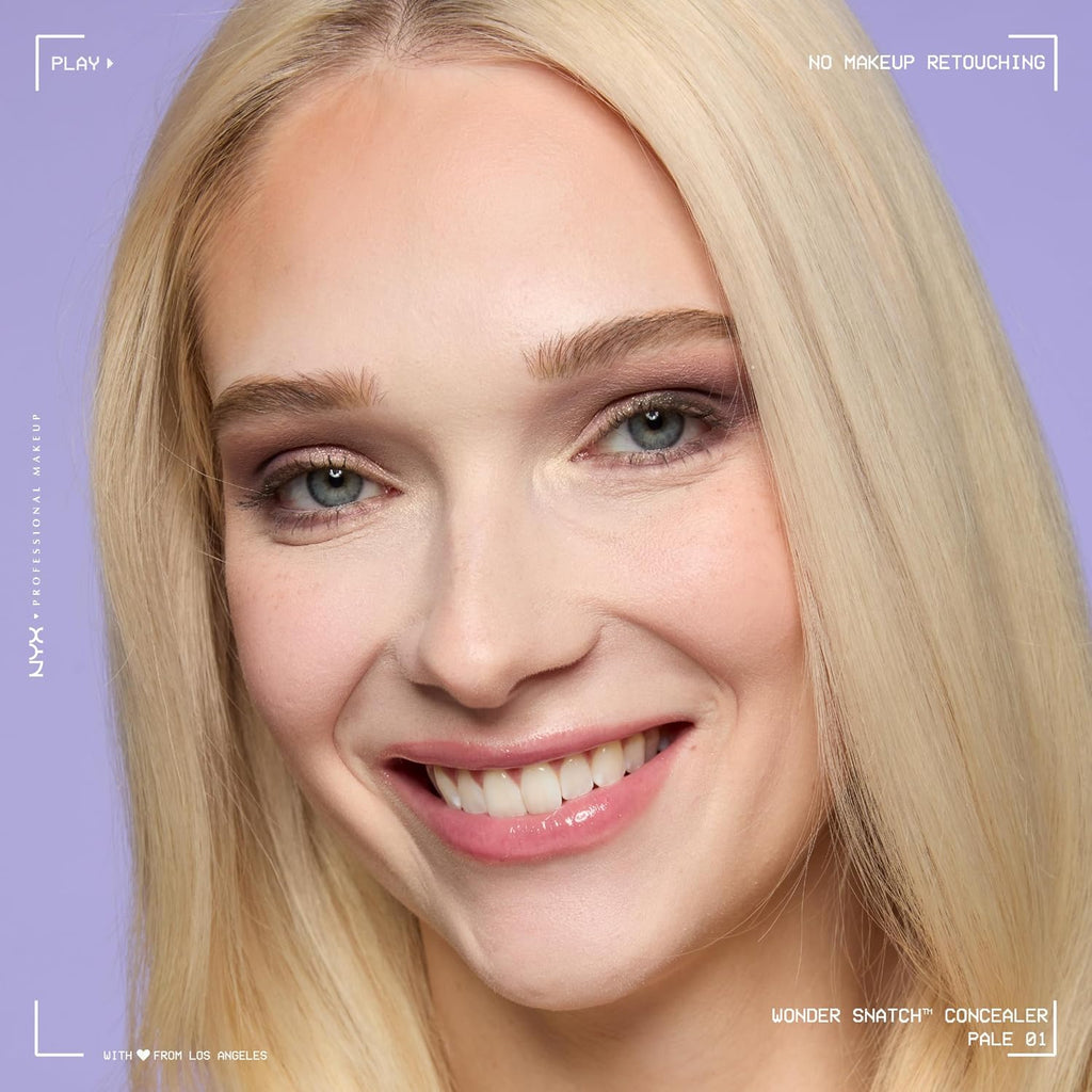 NYX PROFESSIONAL MAKEUP Wonder Snatch Concealer, Brightening, Lifting & Snatching Full Coverage Makeup Concealer with 24HR Wear, Vegan & Cruelty Free Shade Light Ivory