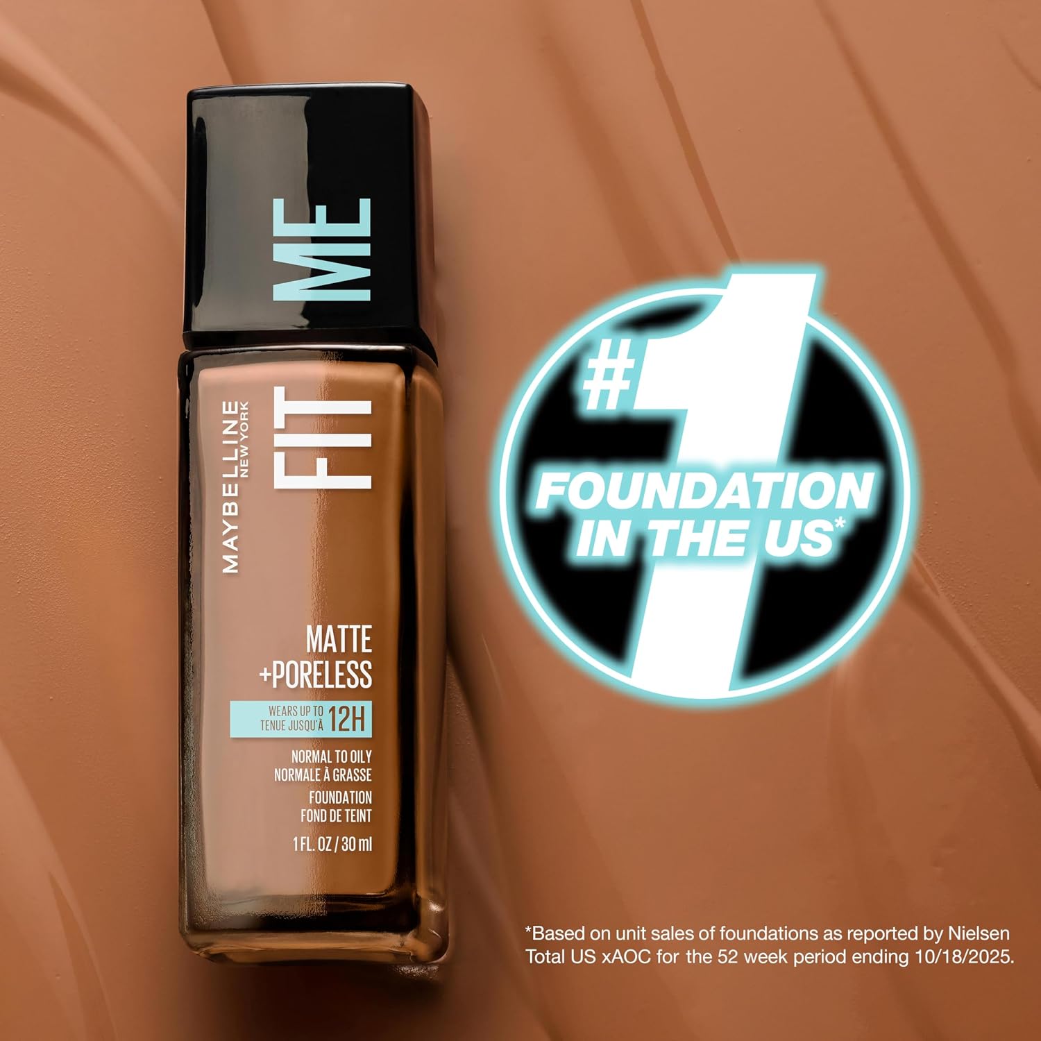 Maybelline New York Liquid Foundation, Full Coverage, Absorbs Oil, Normal to Oily Skin, Fit Matte+Poreless, Natural Beige