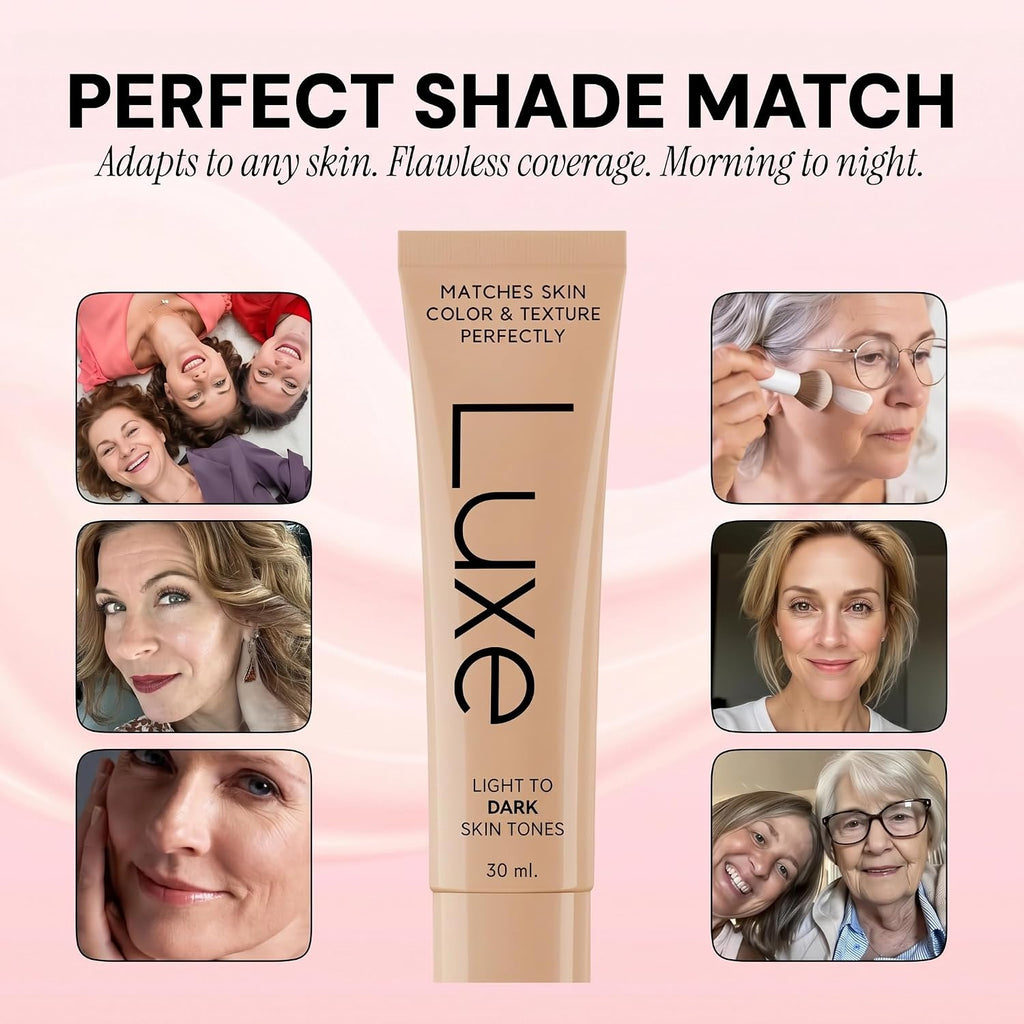 Luxe Color Changing Foundation for Women – Instantly Adapts to Your Skin Tone – Buildable Light-to-Medium Coverage – 12-Hour Wear – Natural Dewy Finish