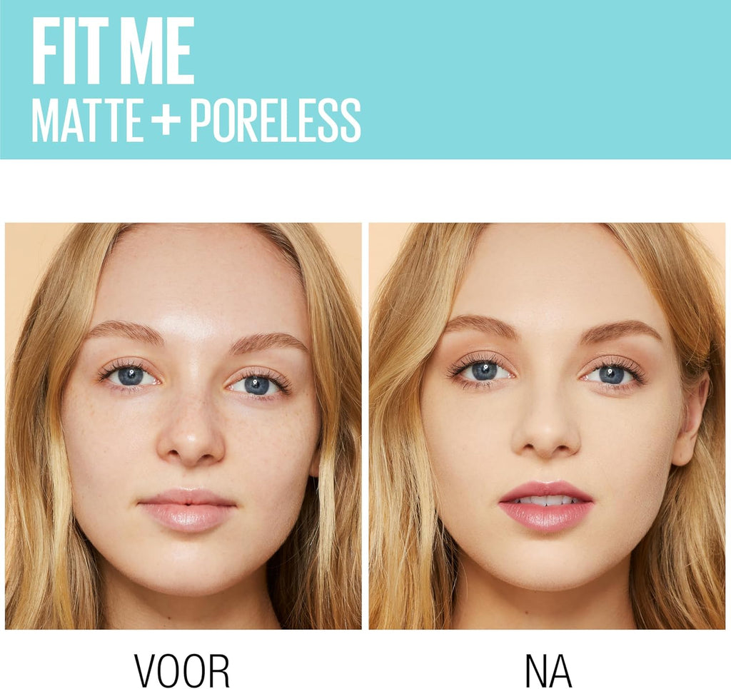 Maybelline New York Liquid Foundation, Full Coverage, Absorbs Oil, Normal to Oily Skin, Fit Matte+Poreless, Natural Beige
