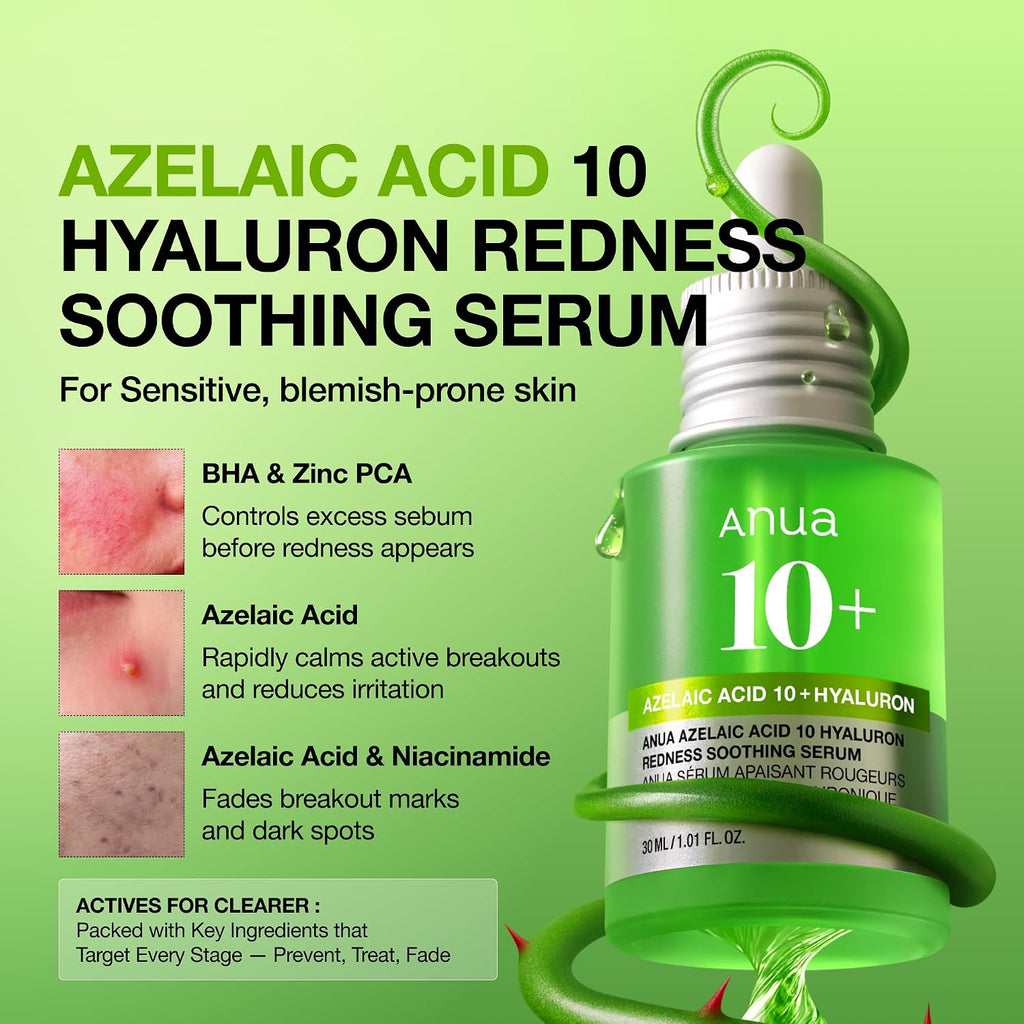 Anua Azelaic Acid 10 Hyaluron Redness Soothing Serum, 30ml