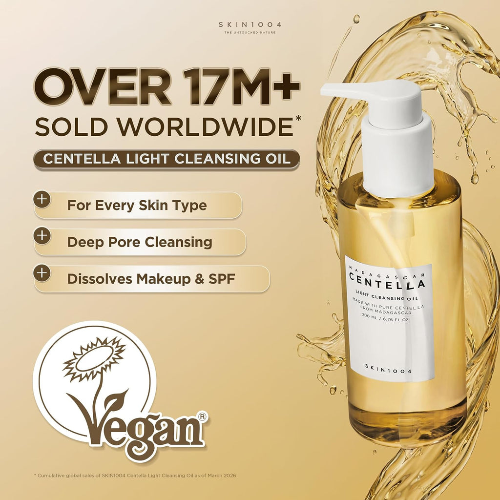 SKIN1004 Madagascar Centella Light Cleansing Oil, Korean Cleanser, 200ml