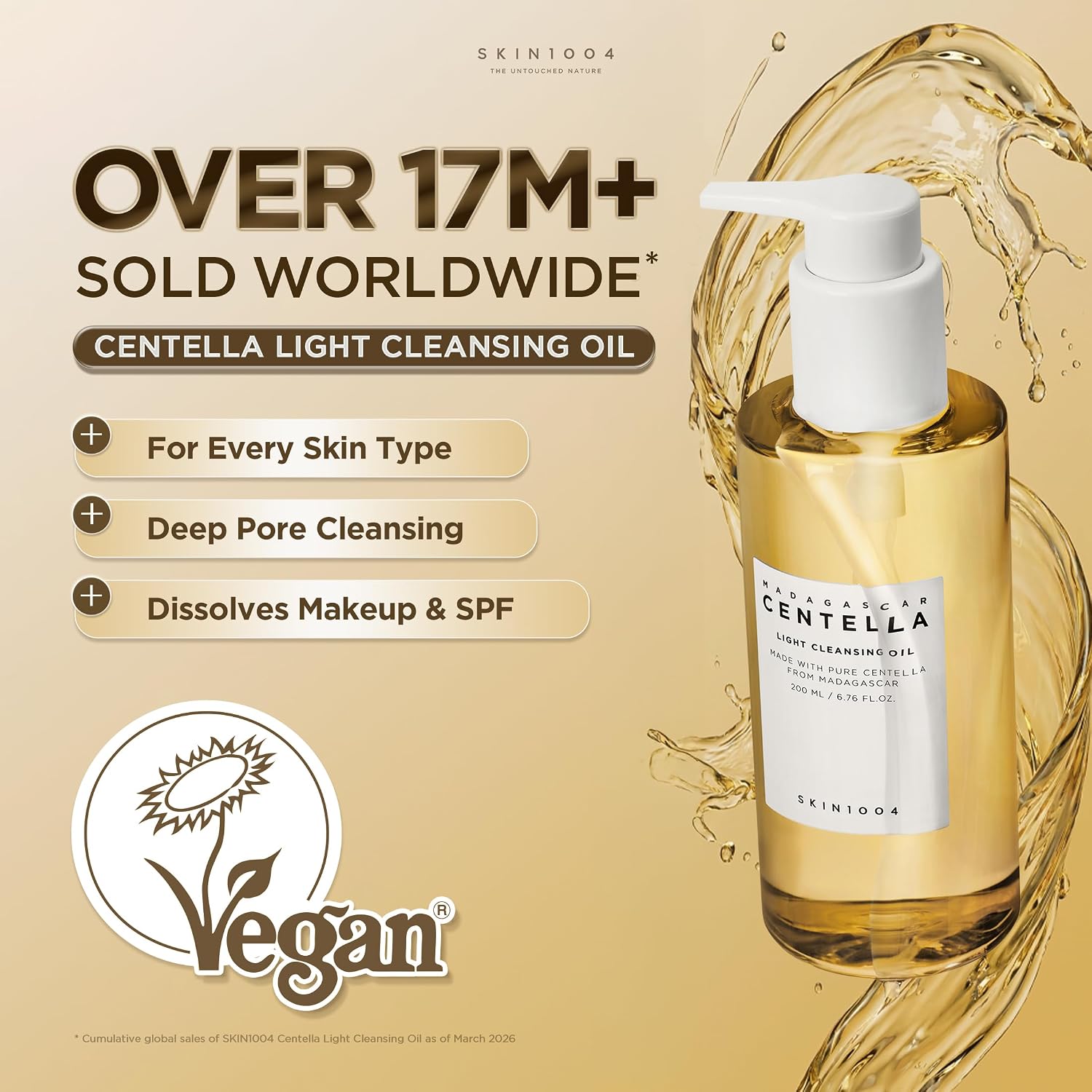 SKIN1004 Madagascar Centella Light Cleansing Oil, Korean Cleanser, 200ml