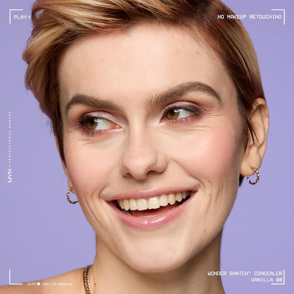 NYX PROFESSIONAL MAKEUP Wonder Snatch Concealer, Brightening, Lifting & Snatching Full Coverage Makeup Concealer with 24HR Wear, Vegan & Cruelty Free Shade Light Ivory