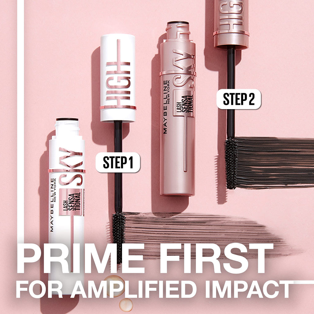 Maybelline Lash Sensational Sky High Washable Mascara Makeup, Volumizing, Lengthening, Defining, Curling, Multiplying, Buildable Formula, Blackest Black, 1 Count