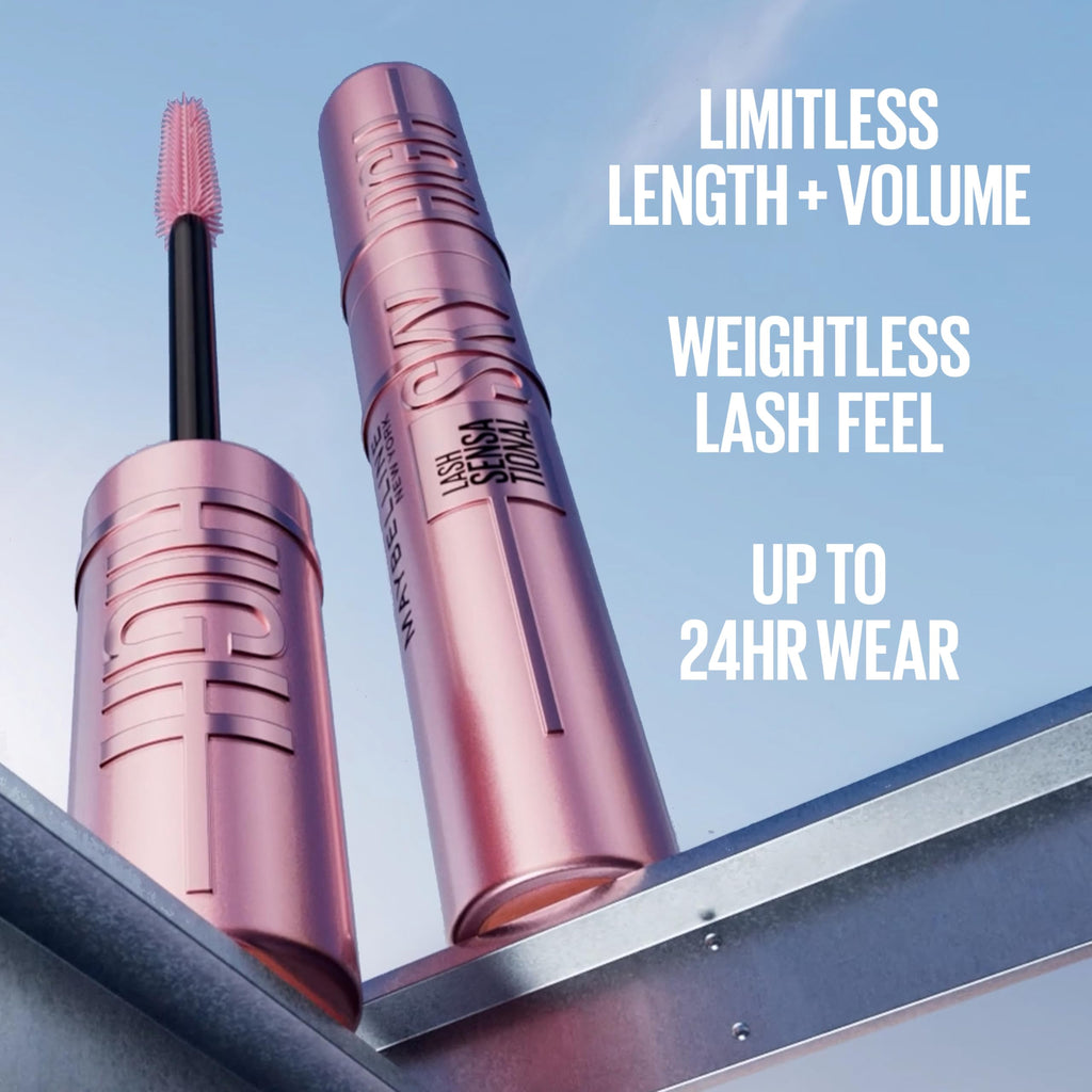 Maybelline Lash Sensational Sky High Washable Mascara Makeup, Volumizing, Lengthening, Defining, Curling, Multiplying, Buildable Formula, Blackest Black, 1 Count
