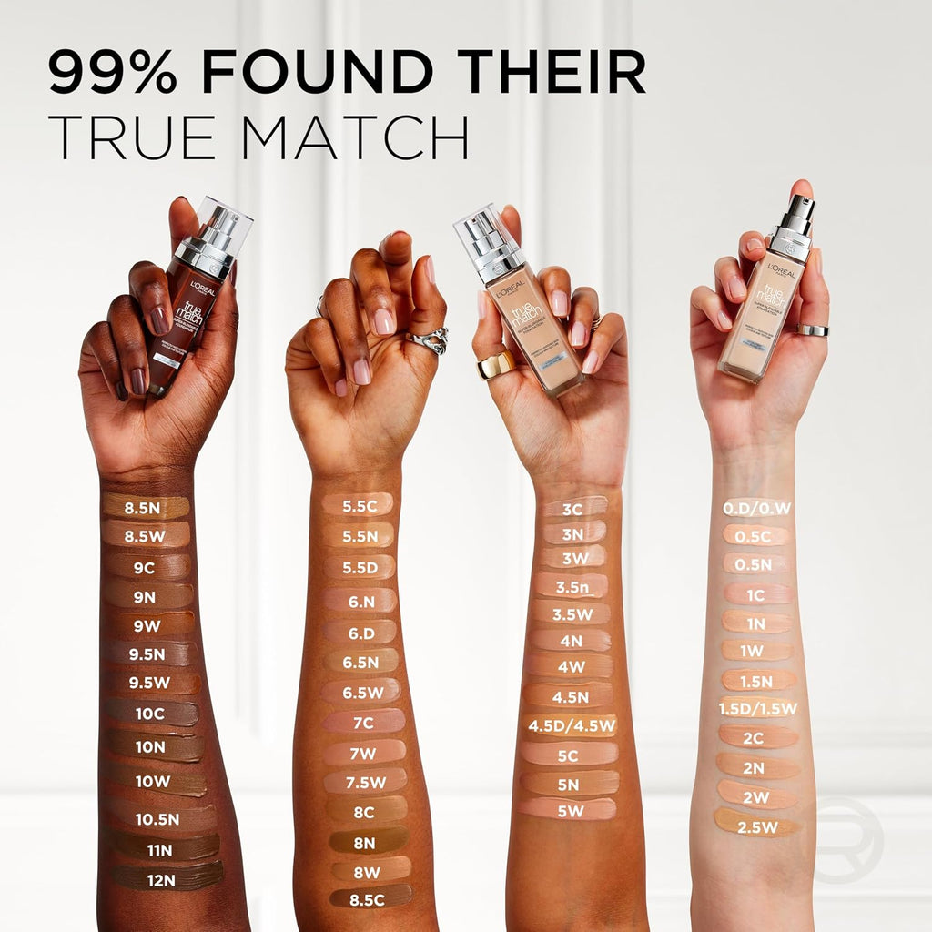 L'Oréal Paris, Liquid Foundation, Hydrating & Evening, True Match, 30 ml, Shade: 2N Vanilla