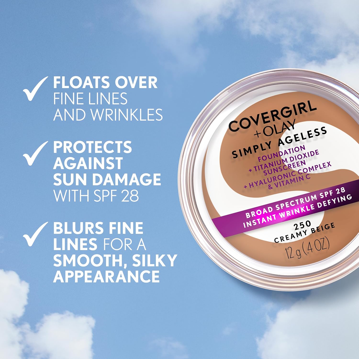 COVERGIRL & OLAY Simply Ageless Instant Wrinkle Defying Foundation Creamy Natural, .4 oz