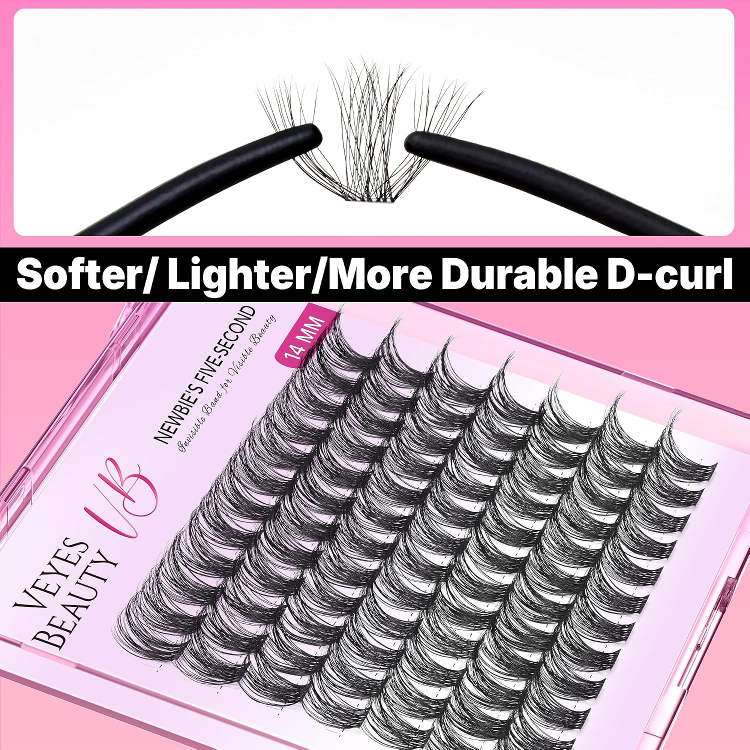 VEYESBEAUTY Manga Lash Clusters Eyelash Extensions Thin & Invisible Band