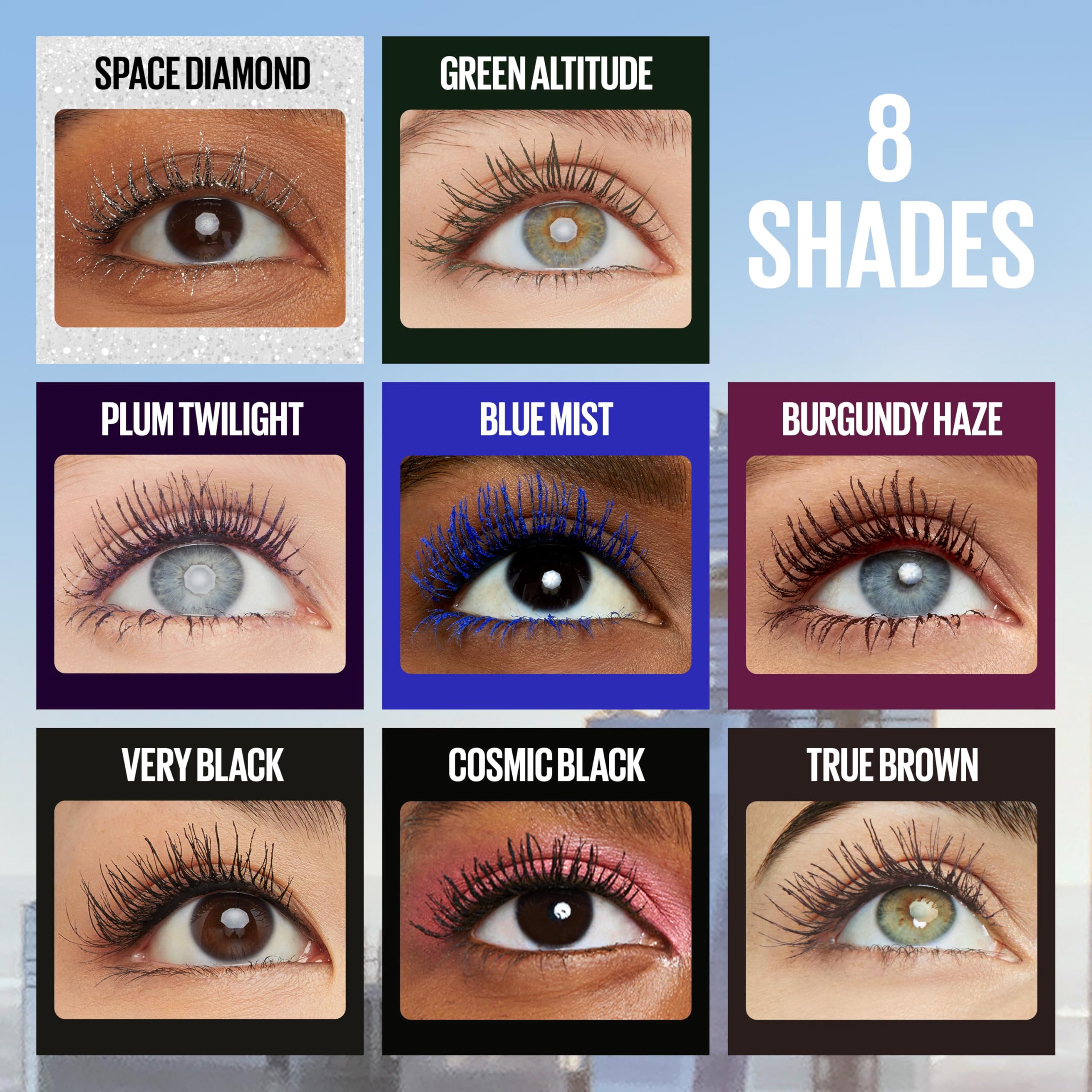 Maybelline Lash Sensational Sky High Washable Mascara Makeup, Volumizing, Lengthening, Defining, Curling, Multiplying, Buildable Formula, Blackest Black, 1 Count