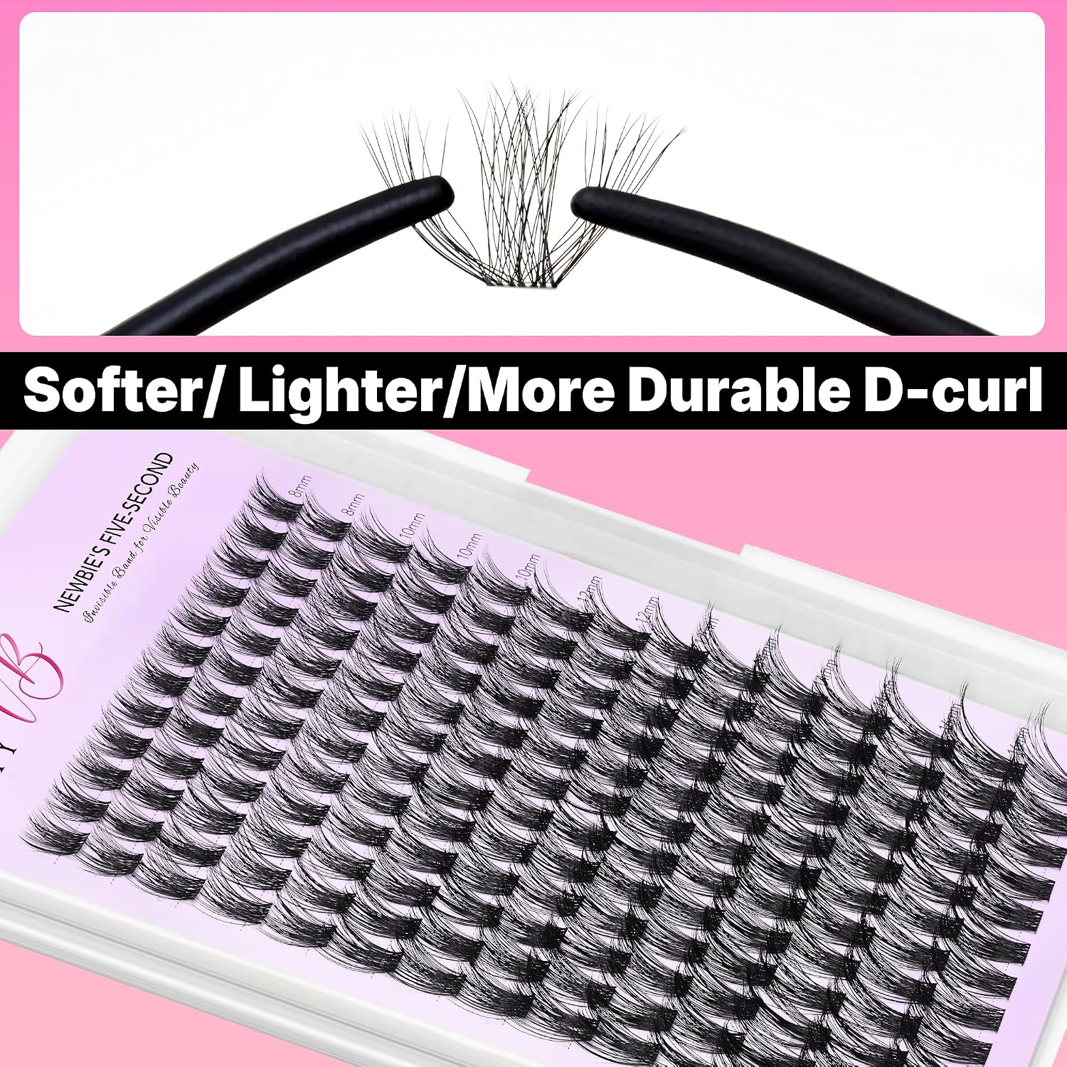 VEYESBEAUTY Manga Lash Clusters Eyelash Extensions Thin & Invisible Band