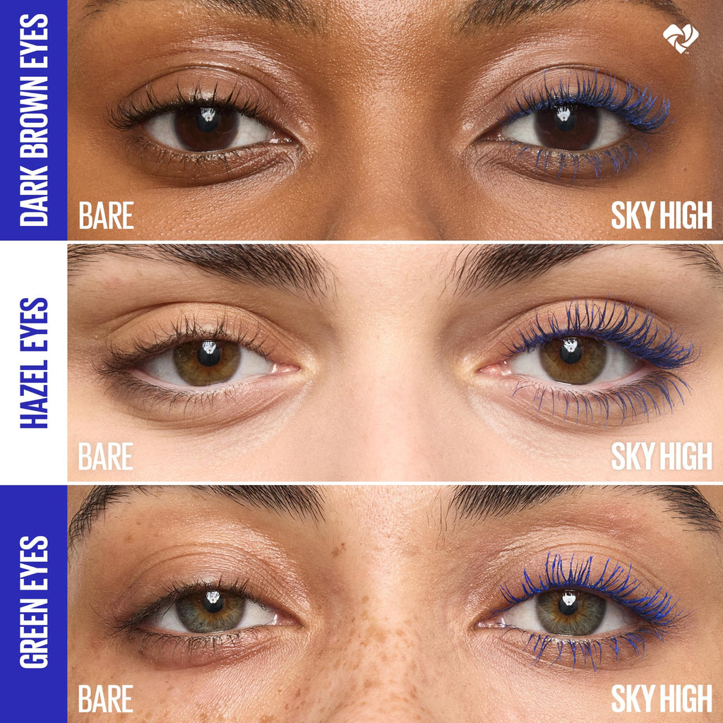 Maybelline Lash Sensational Sky High Washable Mascara Makeup, Volumizing, Lengthening, Defining, Curling, Multiplying, Buildable Formula, Blackest Black, 1 Count
