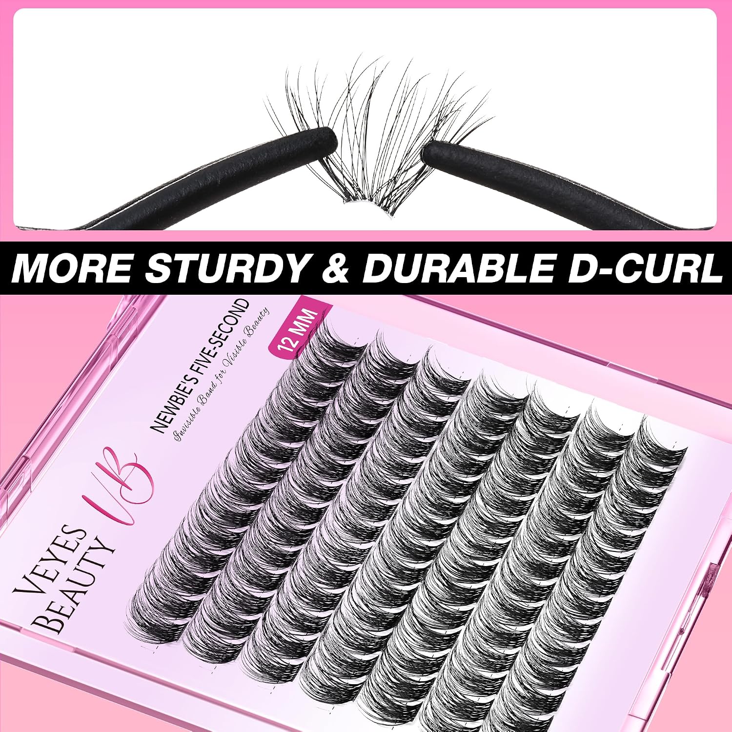 VEYESBEAUTY Manga Lash Clusters Eyelash Extensions Thin & Invisible Band