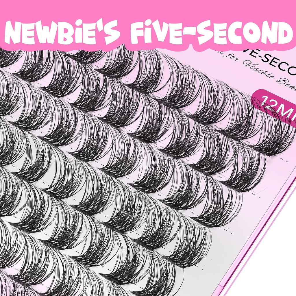 VEYESBEAUTY Manga Lash Clusters Eyelash Extensions Thin & Invisible Band