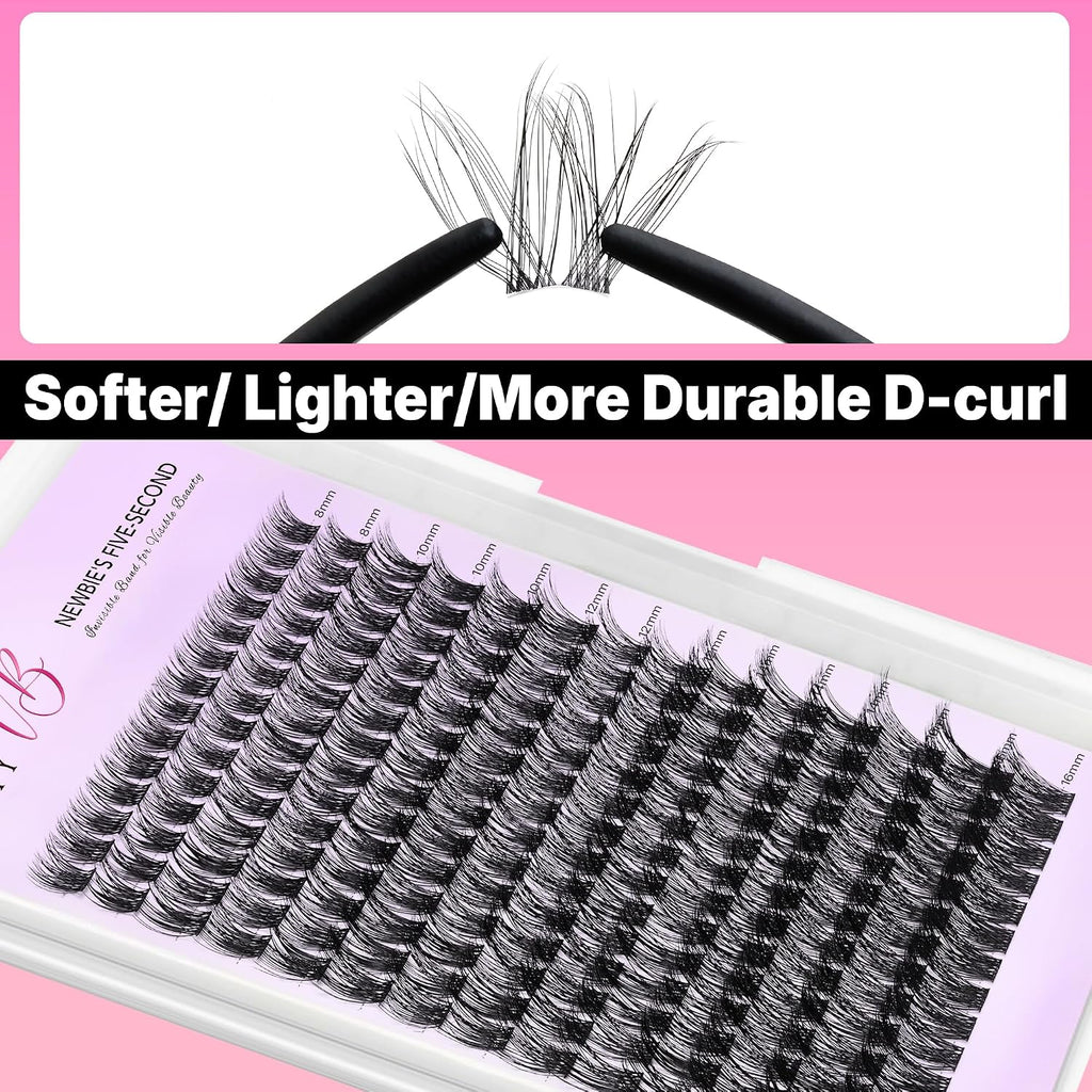 VEYESBEAUTY Manga Lash Clusters Eyelash Extensions Thin & Invisible Band