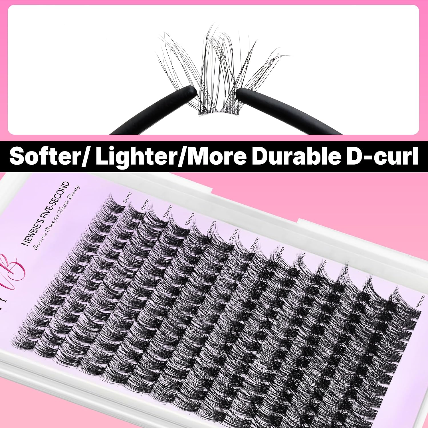 VEYESBEAUTY Manga Lash Clusters Eyelash Extensions Thin & Invisible Band