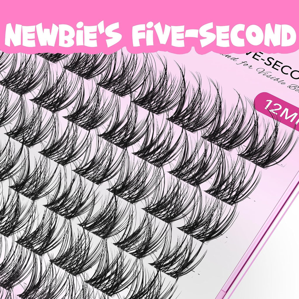 VEYESBEAUTY Manga Lash Clusters Eyelash Extensions Thin & Invisible Band
