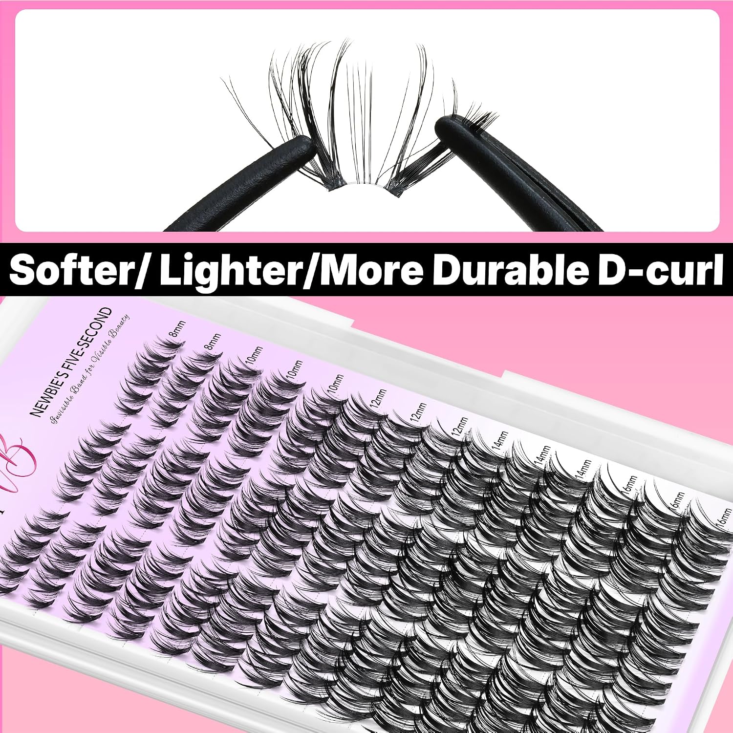 VEYESBEAUTY Manga Lash Clusters Eyelash Extensions Thin & Invisible Band
