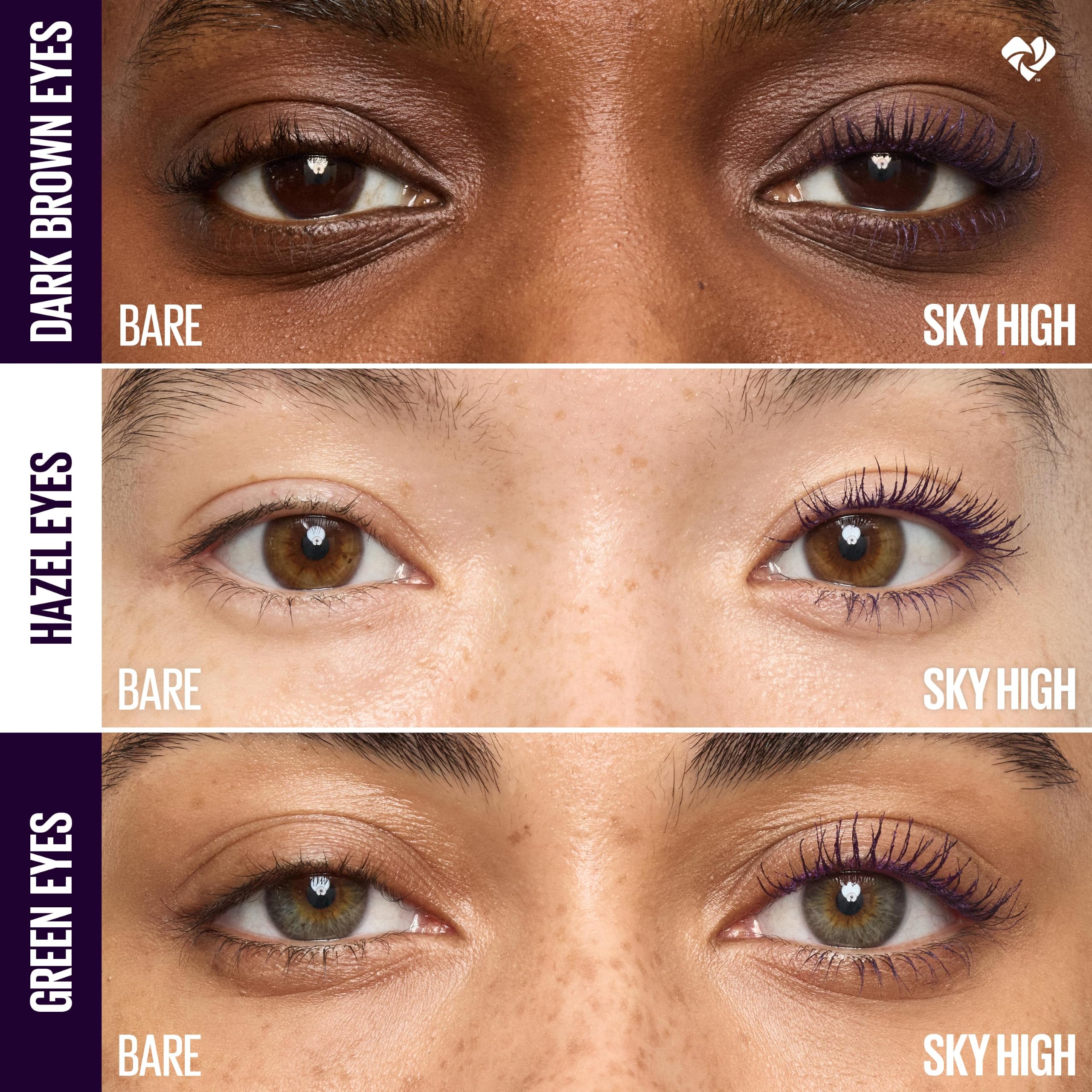 Maybelline Lash Sensational Sky High Washable Mascara Makeup, Volumizing, Lengthening, Defining, Curling, Multiplying, Buildable Formula, Blackest Black, 1 Count