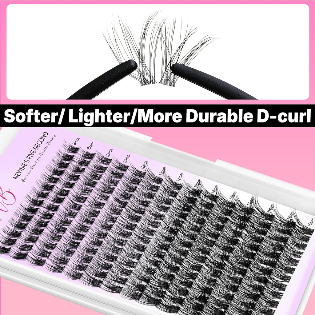VEYESBEAUTY Manga Lash Clusters Eyelash Extensions Thin & Invisible Band