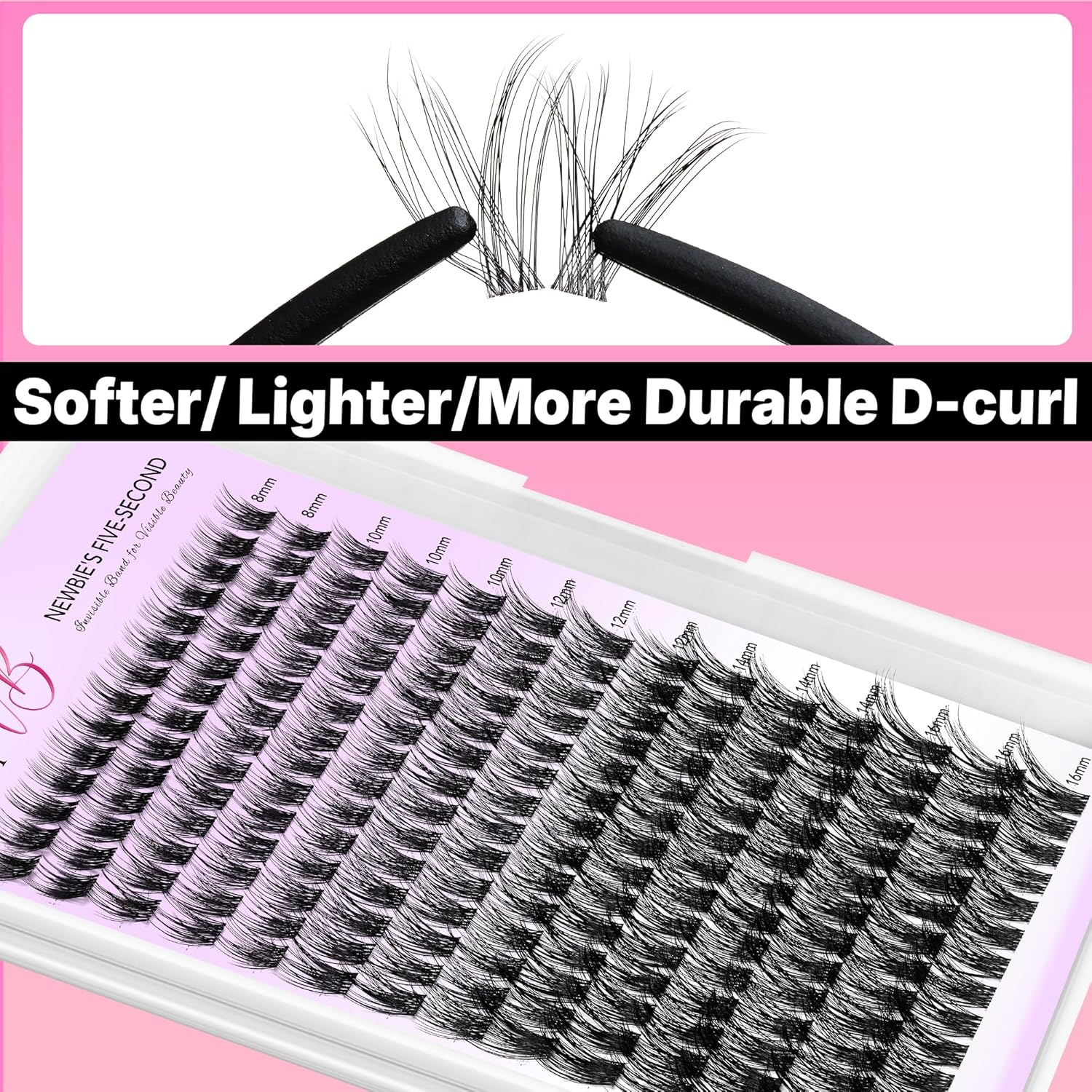 VEYESBEAUTY Manga Lash Clusters Eyelash Extensions Thin & Invisible Band