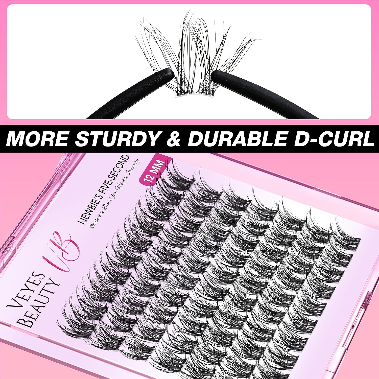 VEYESBEAUTY Manga Lash Clusters Eyelash Extensions Thin & Invisible Band