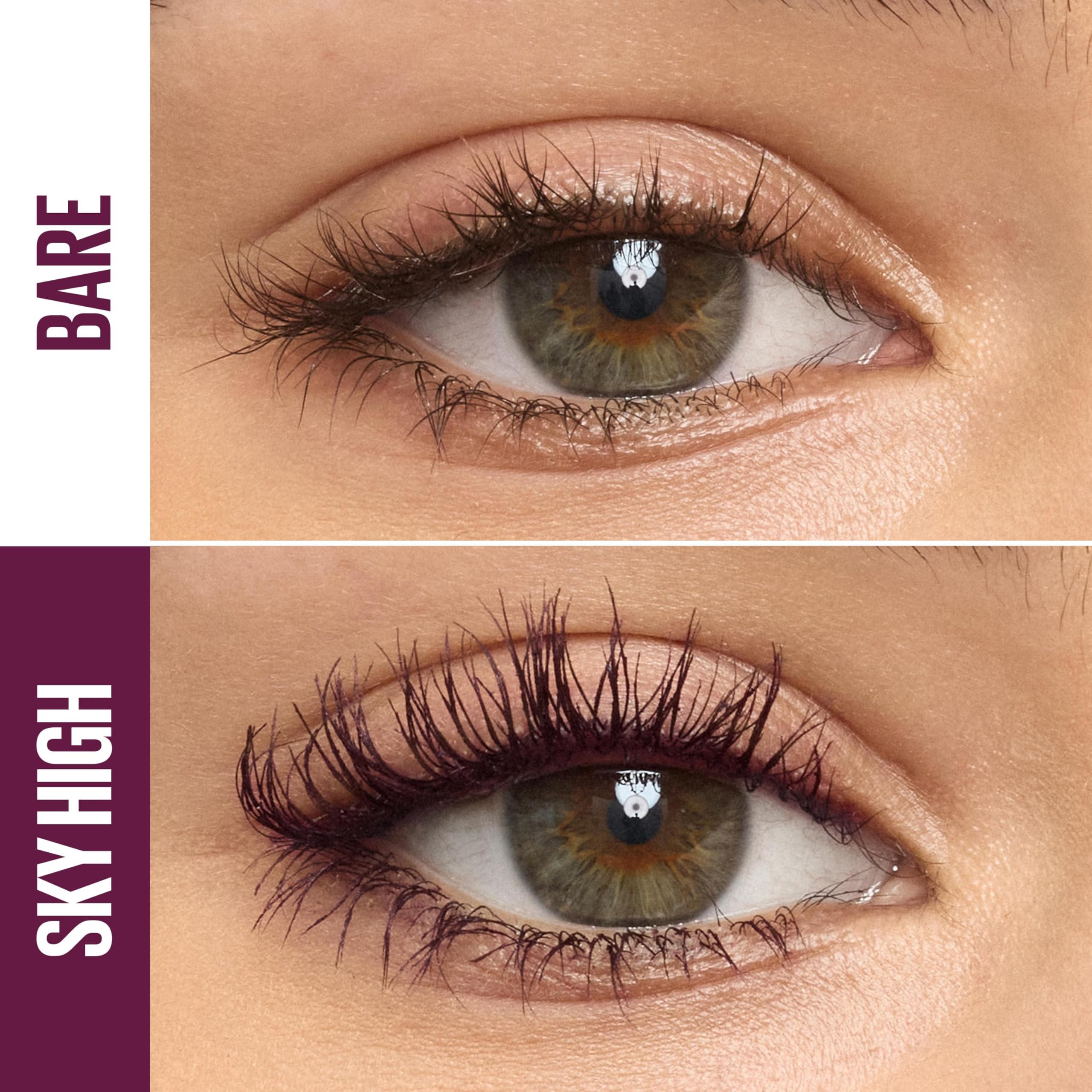 Maybelline Lash Sensational Sky High Washable Mascara Makeup, Volumizing, Lengthening, Defining, Curling, Multiplying, Buildable Formula, Blackest Black, 1 Count