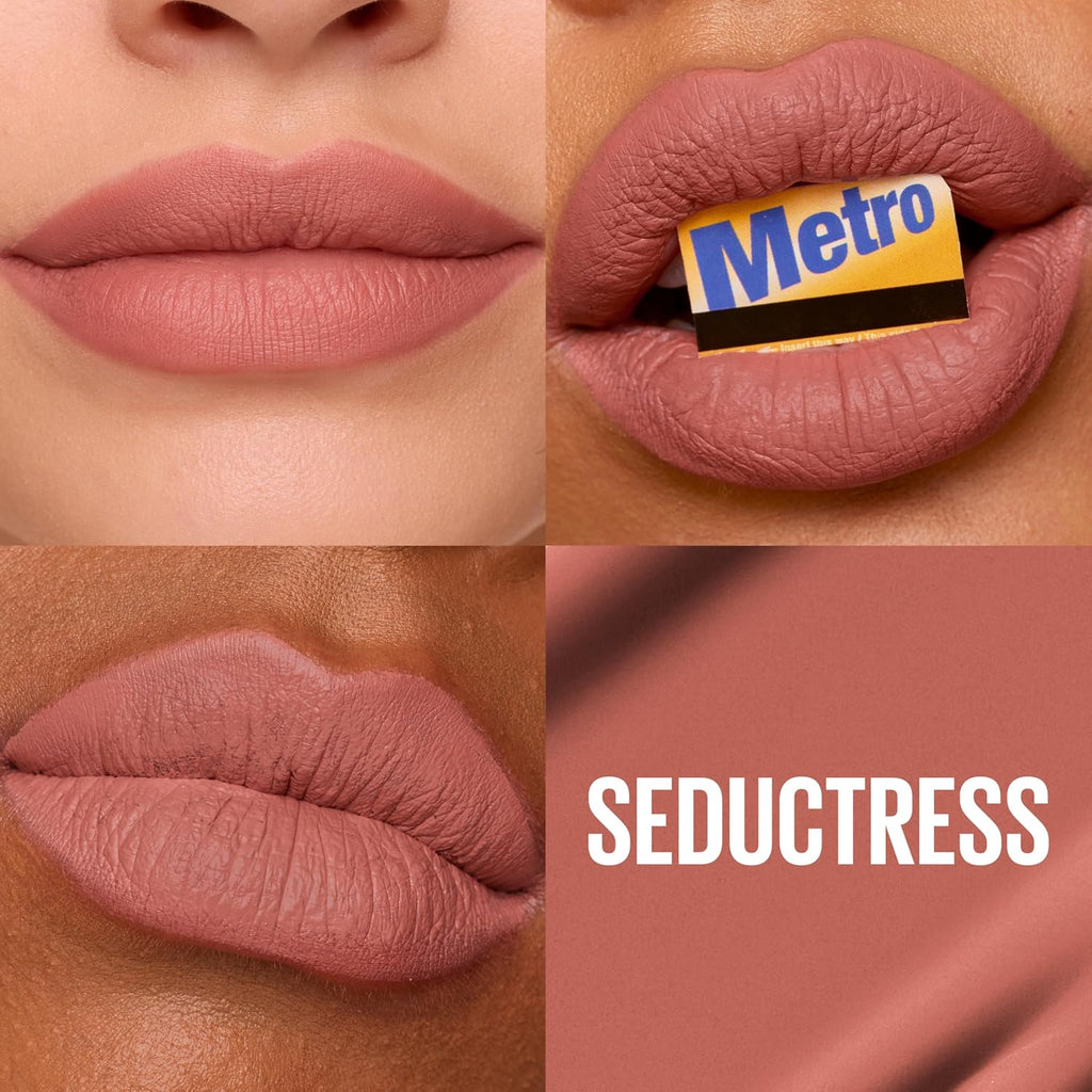 Maybelline New York SuperStay Matte Ink 16H Liquid Lipstick in 65 Seductress 5ml: Super-Saturated Transfer-Resistant Matte Finish with Precision Arrow Applicator for All-Day Wear