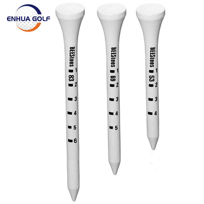 Golf Tees 70mm Wood 100 PCS Professional White Wooden Striped Digital Scale Golf Tees 83mm White Golf Wood Tee Golf Accesories