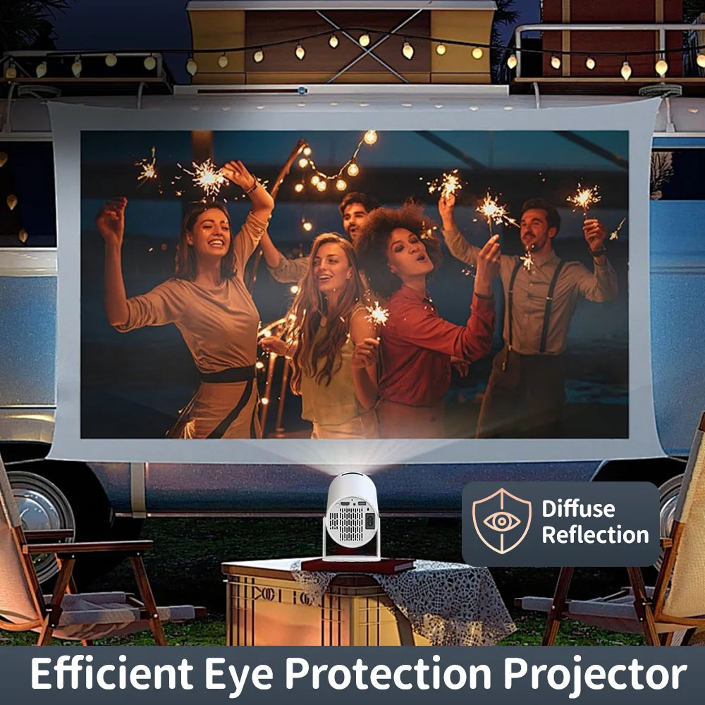 Smart projector, supports 4K/1080P/720P dual WiFi 2.4/5G/BT 5.0, 210ANSI, 720P native resolution for home theater movie night