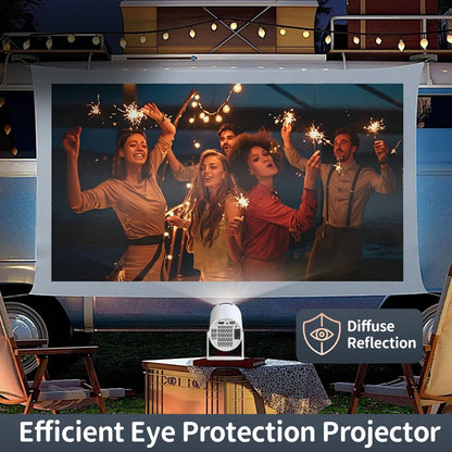Smart projector, supports 4K/1080P/720P dual WiFi 2.4/5G/BT 5.0, 210ANSI, 720P native resolution for home theater movie night