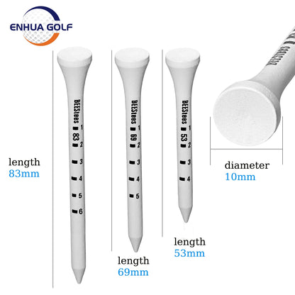 Golf Tees 70mm Wood 100 PCS Professional White Wooden Striped Digital Scale Golf Tees 83mm White Golf Wood Tee Golf Accesories