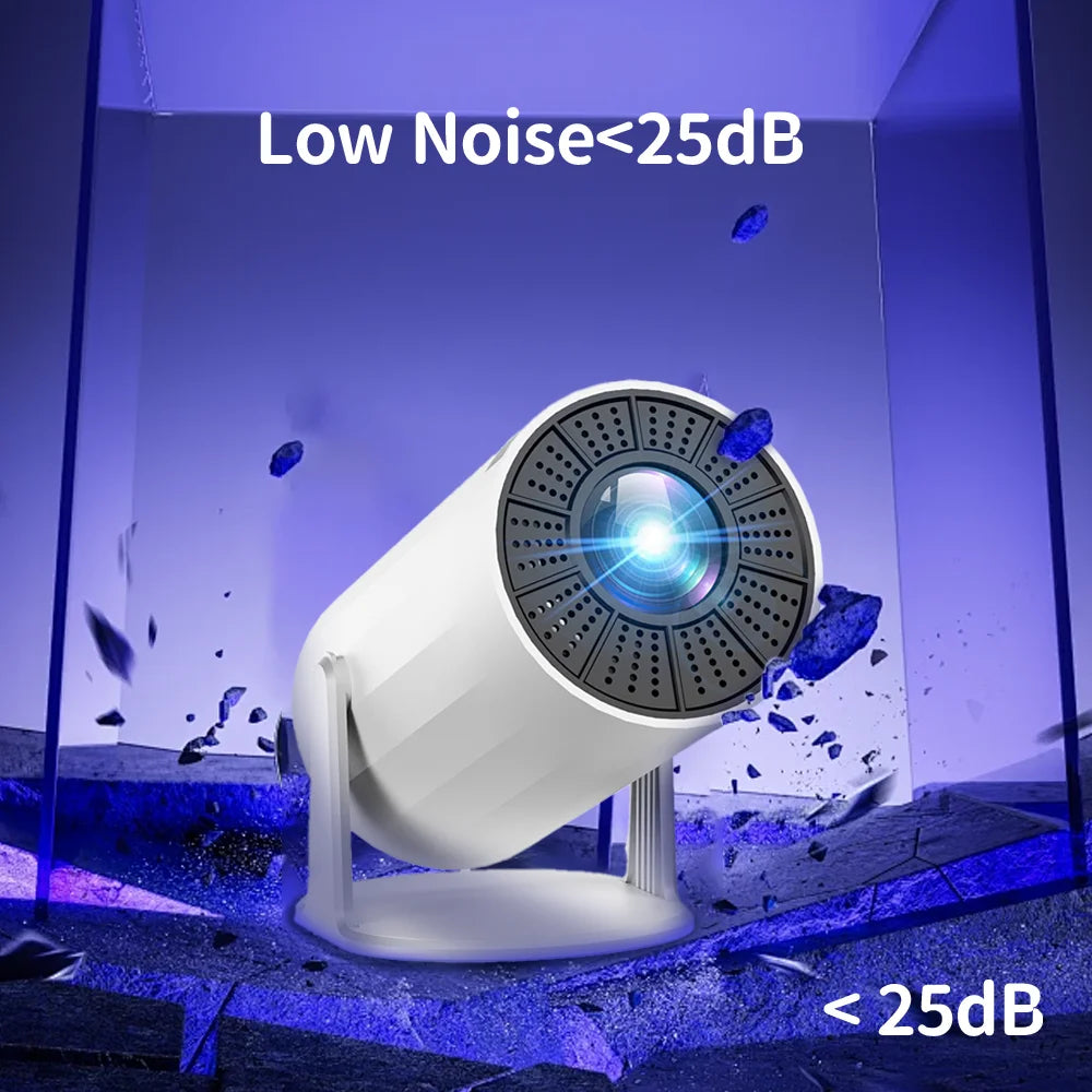 Smart projector, supports 4K/1080P/720P dual WiFi 2.4/5G/BT 5.0, 210ANSI, 720P native resolution for home theater movie night