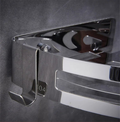 Bathroom Shelf Bath Shower Shelf 304 Stainless Steel Chrome Bathroom Corner shelf Wall Mounted Satin Kitchen Storage holder