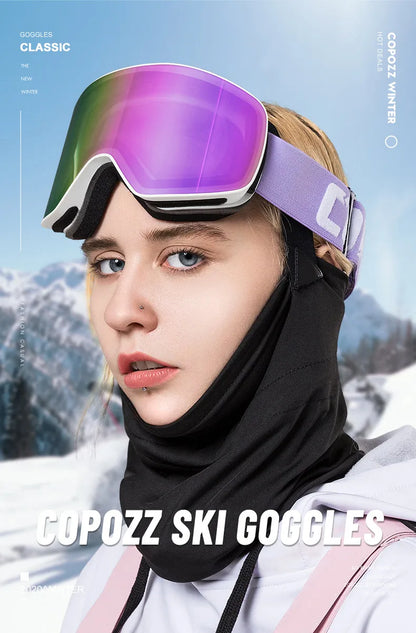 COPOZZ Brand Ski Goggles Men Women double layers big Snowboard Goggles Anti-fog UV400 Skate Skiing Snowboard Goggles