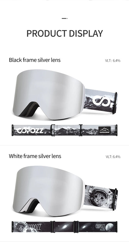 COPOZZ OTG Ski Goggle Snowboard Mask For Men Women Yellow Lens Case Eyewear Kit Cylindrical UV400 Protection Snow Glasses Adult