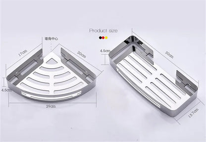 Bathroom Shelf Bath Shower Shelf 304 Stainless Steel Chrome Bathroom Corner shelf Wall Mounted Satin Kitchen Storage holder